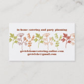 Carte De Visite Restauration de cuisine de chef d'herbes de (Dos)