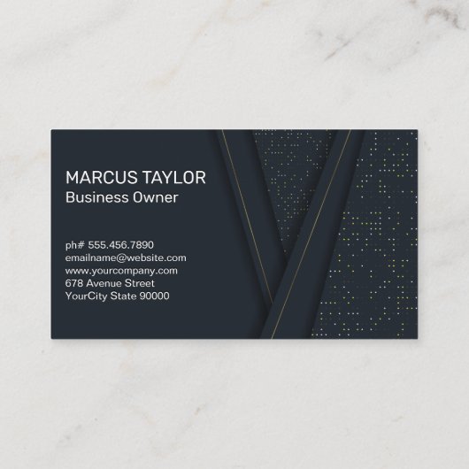 Carte De Visite Restauration de luxe | Panneau Abstrait | Code QR (Dos)