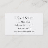 Carte De Visite Restauration des voitures (Dos)