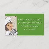 Carte De Visite Restauration faite sur commande de brune de chef (Dos)