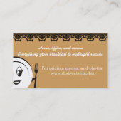 Carte De Visite Restauration faite sur commande de chef de femme (Dos)