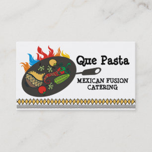Carte De Visite Restauration flamboyante de poêle de cuisine