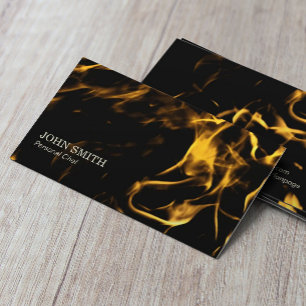 Carte De Visite Restauration flamboyante du feu de chef personnel