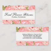 Carte De Visite Restauration florale | Jolies Fleurs Roses (Devant / Derrière)