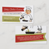 Carte De Visite Restauration italienne de poêle d'huile d'olive de (Devant / Derrière)