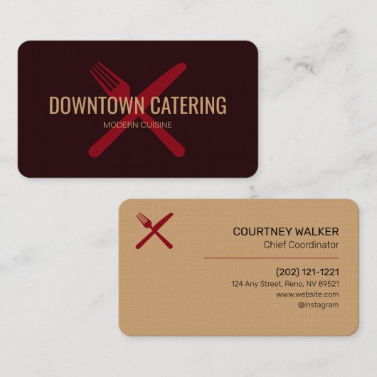 Carte De Visite Restauration moderne (Devant / Derrière)