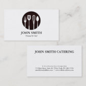 Carte De Visite Restauration moderne blanche et noire, Restaurant, (Devant / Derrière)