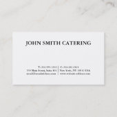 Carte De Visite Restauration moderne blanche et noire, Restaurant, (Dos)