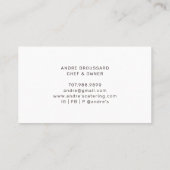 Carte De Visite Restauration moderne en poêle de fer (Dos)