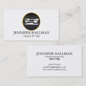 Carte De Visite Restauration moderne Gold & Black, Restaurant, Che (Devant / Derrière)