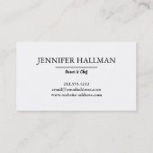 Carte De Visite Restauration moderne Gold & Black, Restaurant, Che (Dos)