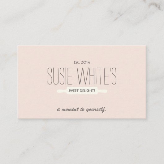 Carte De Visite Restauration Pâtisserie Chef Rolling Pin Cute Retr (Devant)