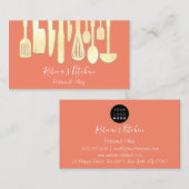 Carte De Visite Restauration Personnel Chef Restaurant Cuisine Ora (Devant / Derrière)