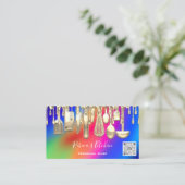 Carte De Visite Restauration Personnel Chef Restaurant Drip QR Cod (Debout devant)