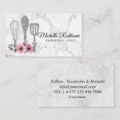 Carte De Visite Restauration Personnel Chef Restaurant Drip Red Go (Devant / Derrière)