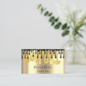 Carte De Visite Restauration Personnel Chef Restaurant Gold Black  (Debout devant)