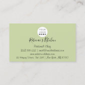 Carte De Visite Restauration Personnel Chef Restaurant Green Mint (Dos)