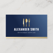 Carte De Visite restauration professionnelle bleue (Devant)