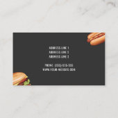 Carte De Visite Restauration rapide Hamburger Hot Dog Diner (Dos)