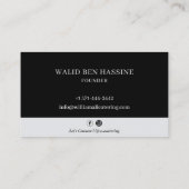 Carte De Visite Restauration Restaurant Professionnel Logo Noir (Dos)