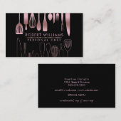 Carte De Visite Restauration rose de Faux de parties scintillantes (Devant / Derrière)