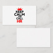 CARTE DE VISITE RESTER CALME ET APPELER HR (Devant / Derrière)