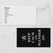 Carte De Visite Restez calme et piller (Devant / Derrière)