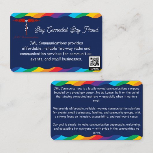 Carte De Visite Restez connectés. Restez fiers (Devant / Derrière)