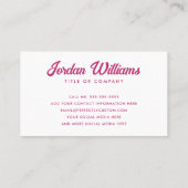 Carte De Visite Restons en contact avec la mode fuchsia retro (Dos)