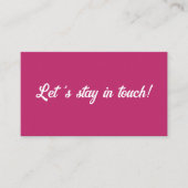 Carte De Visite Restons en contact avec la mode fuchsia retro (Devant)