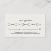 Carte De Visite Restorative Dentistry Office Appointment Reminder (Dos)