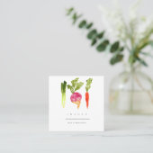 Carte de visite resturant végétal élégant (Debout devant)