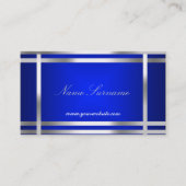 Carte De Visite Résumé Abstrait Bleu Argent (Devant)