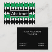 Carte De Visite Résumé abstrait vert noir (Devant / Derrière)