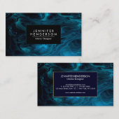 Carte De Visite Résumé bleu-foncé (Devant / Derrière)