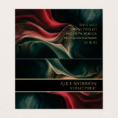 Carte De Visite Résumé luxe noir rouge vert or Double (Extérieur déplié)