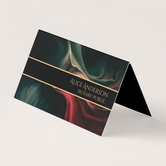 Carte De Visite Résumé luxe noir rouge vert or Double (Devant)