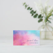 Carte De Visite Résumé Pastel rose Turquoise (Debout devant)