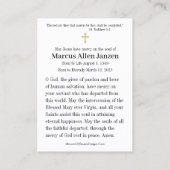 Carte De Visite Résurrection du Mémorial funéraire catholique du C (Dos)