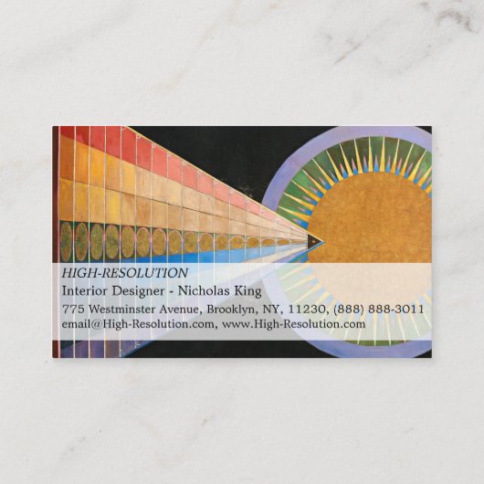 Carte De Visite Retable, Groupe X, No.1 par Hilma af Klint (Dos)