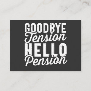 Carte De Visite Retirement Venin, Goodbye Tension Hello Pension
