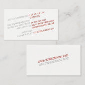 Carte De Visite Retourner le texte / Rouge (dynamique) (Devant / Derrière)