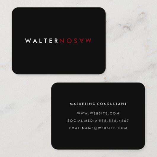 Carte De Visite Retourner lettre (Devant / Derrière)