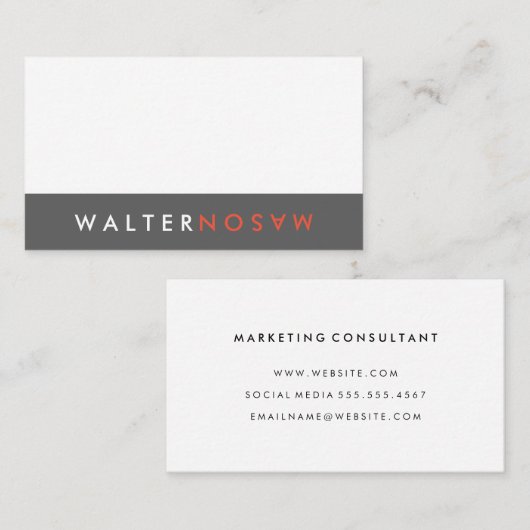 Carte De Visite Retourner lettre (Devant / Derrière)