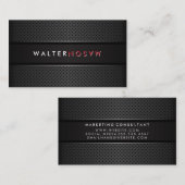 Carte De Visite Retourner mot | Bannière gris foncé | Perforé méta (Devant / Derrière)