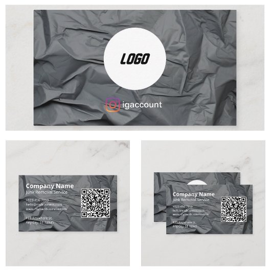 Carte De Visite Retrait de la junk grise