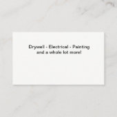 Carte De Visite Retrait de la scie circulaire (Dos)