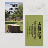 Carte De Visite Retrait de la souche de l'arbre de broyage (Devant / Derrière)