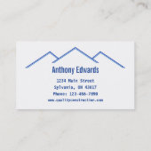 Carte De Visite Retrait de maison / Construction (Dos)