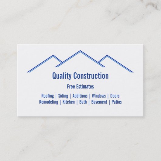 Carte De Visite Retrait de maison / Construction (Devant)